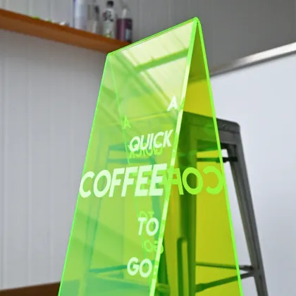 Chartreuse Acrylic A-Type Floor Standing Reminder Signs for Stores