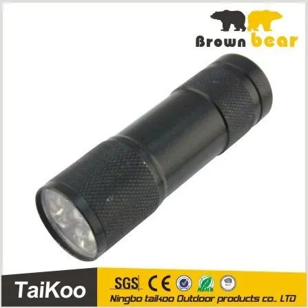 9led aluminium body led mini flashlight