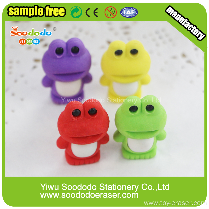 mini frog 3D erasers hot sell eraser