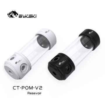 Bykski POM Cylindrical Reservoir PC Water Cooling, OD56mm, 150mm, Black/White