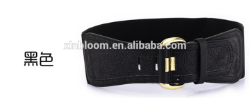 new style ladies and women fashion zinc alloy buckle all-match carved elastic super side waist belt