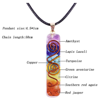7 Chakra Energy Pendant Orgonite Necklace Rainbow Crystal Pendant Yoga Meditation Necklace Resin Jewelry for Women Men
