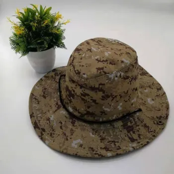 Hot Sale Camouflaged Cowboy Hat Wide Brim Summer Outdoor Travel Sunshade Cowboy Hat