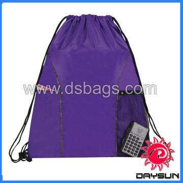 Dual pocket drawstring backpack bag