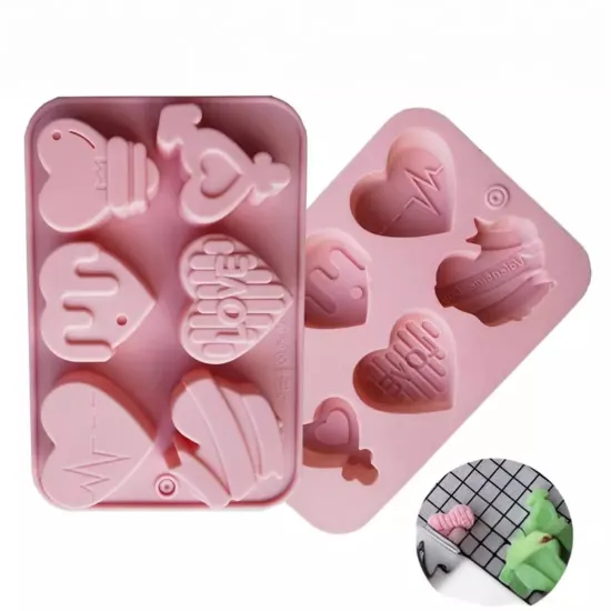 silicone 6 love Valentine's Day cake mold