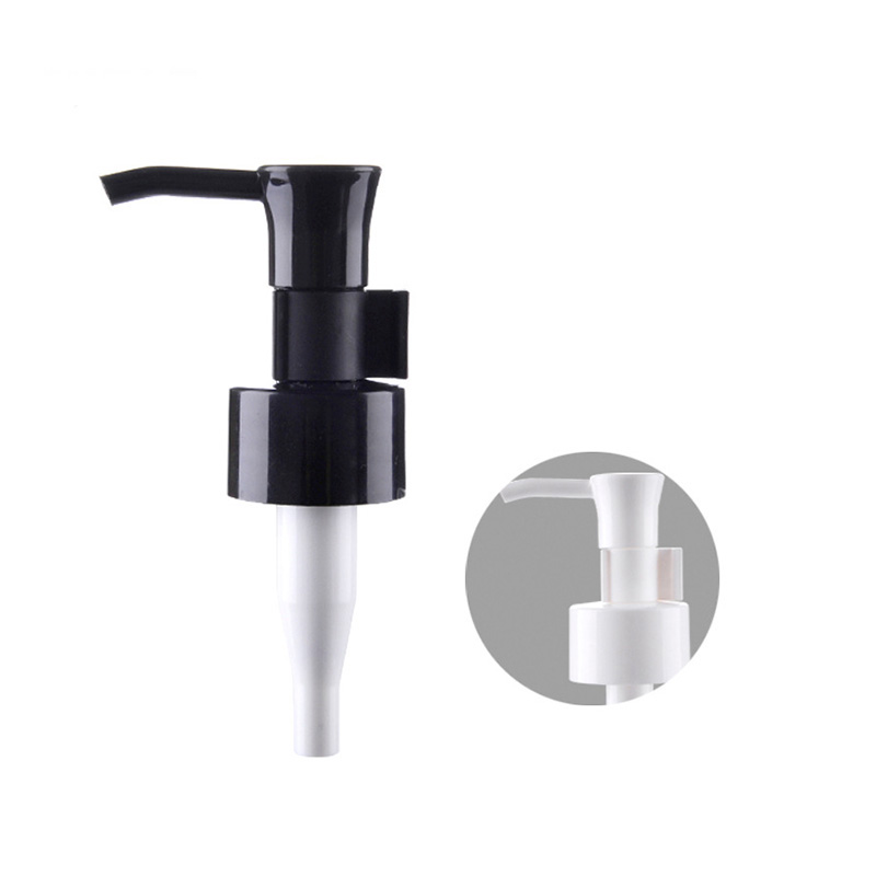 Emballage de bouteille cosmétique à huile essentielle 24 mm 28 mm de lotion noire Dispensateur de pompe à pompe