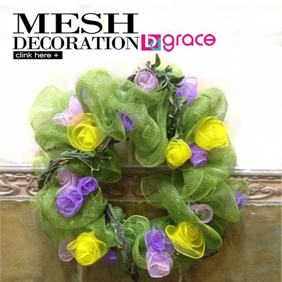 2014 cheap christmas deco mesh wreath