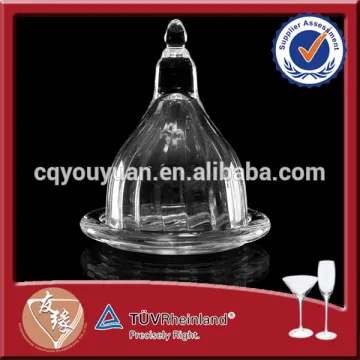 Fancy Machine Pressed Popular Glass Milk Cake Stand With Cover