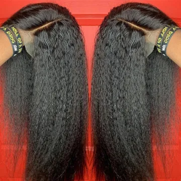 Cheap Human Hair Lace Front Wig With Baby Hair Pre Plucked Full HD Closure Lace Frontal Wig Raw Indian Virgin Hair Yaki Straight