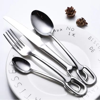 Factory wholesale restaurant home used Metal Material Cutlery spoon knife and fork sets flatware sets