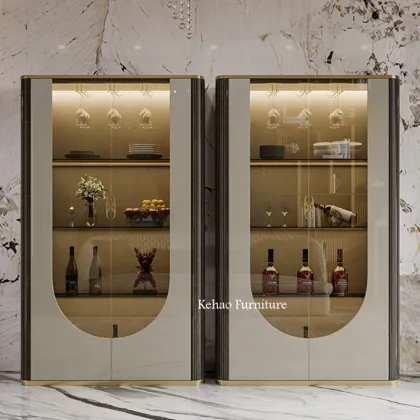 Luxury Italian Wooden Furniture: Living Room Glass Wall Cabinets & Royal Cabinets