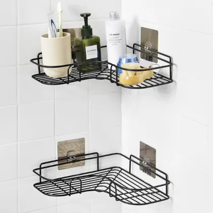 Bathroom Corner Shelf Organizer - Metal Storage Rack for Kitchen and Sink