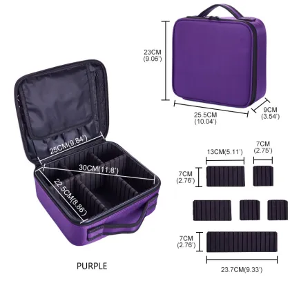 2022 New Beauty Makeup Brush Storage Case Luxury Makeup Bags Adjustable Dividers OEM ODM Waterproof Travel Makeup Bag