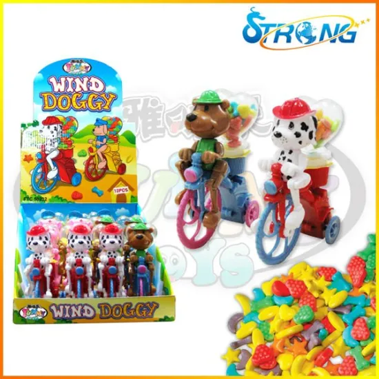 Wind up dog 4in 1 candy toy