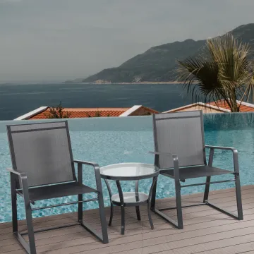 Modern Textilene Outdoor Balcony Garden Furniture Set