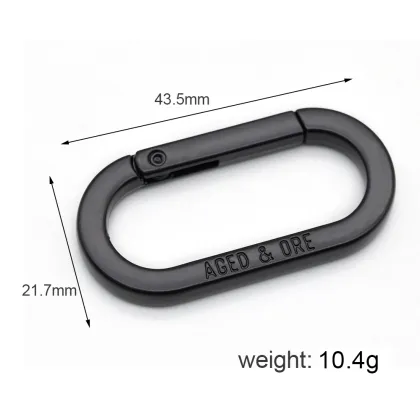 Black Runway Spring Coil Carabiner