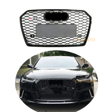 Black ABS FaceLift RS6 Grille Pumper Prumper لـ Audi A6/S6/Allroad 2016-2018