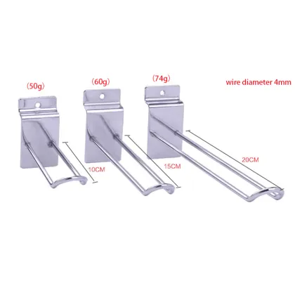 U Shape Double Wires Slatwall Hooks for Retail Display
