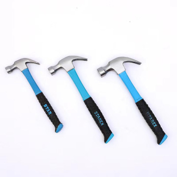 Heavy Duty Carbon Steel Nail Hammer with Fiberglass Handle