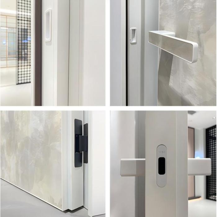 Interior sem costura com porta articulada texturizada artística