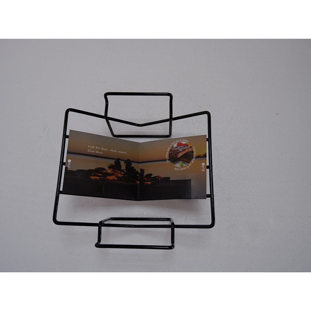 Izibambo eziphindwe kabili ze-BBQ Ribling Holder Grill Rack Rack