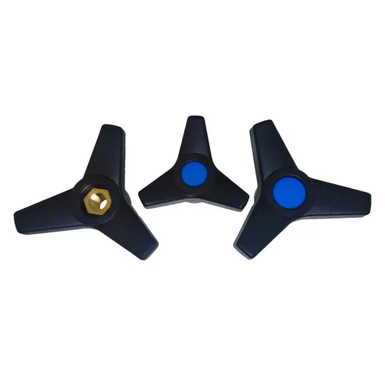 Custom Black Three-Arm Plastic Knob - New Design