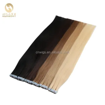 Hot selling 30 inch remy tape hair extensions wholesale ombre russian hair