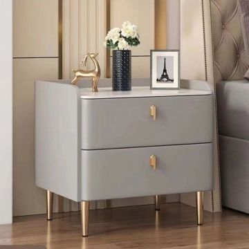 Italian Solid Wood Bedside Table Storage Cabinet