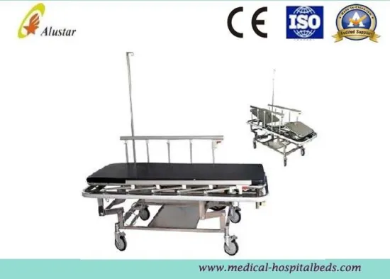 Aluminum Alloy Guardrail Patient Stretcher Trolley, Medical Hospital Equipment  (als-st008)