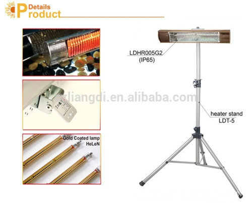 IP65 waterproof terrace heaters with long life gold lamp