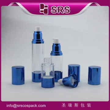 aluminum luxury bottle empty , high quality stretch marks airless bottle