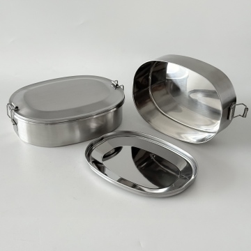Oval Adult And Kids Stainless Steel Bento Box