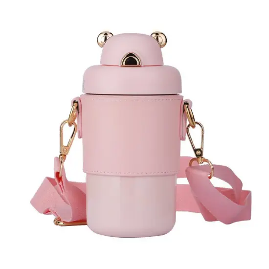 Customizable Insulated Kids' Stainless Steel Drink Bottle with Straw - 350ML
