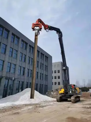 Volvo Excavator Mounted Hm-Pd450 Pile Driver Trench Steel Pile for Construction Foundation