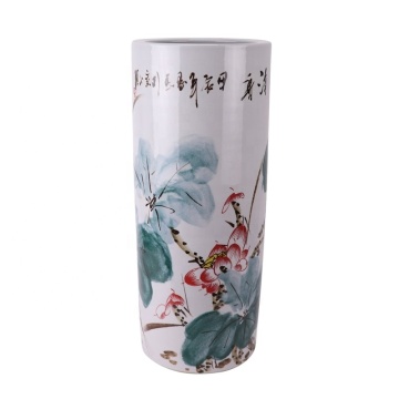 High Quality Ceramic Umbrella Tube with Blue and White Lotus Pond Pattern - RZQZ03-A