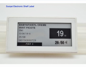 Smart 2.9" ESLs-tags high definition graphic display, Electronic shelf labels ESLs-tags in hypermarket