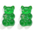 Resin  Cute Glitter Gummy  Bear Kawaii Charms Beads Flatback Cabochon  For DIY Earrings Decor slime Accessory