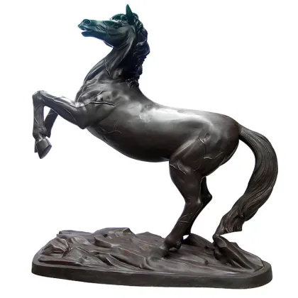 Hot sale life size white copper bronze standing horse statue sculpture for ornament