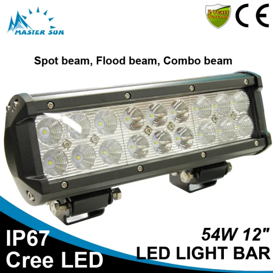 Waterproof 12inch 54w led tractor work light car led light bar off road led light bar