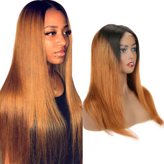 SPARK Ombre Brazilian Human Hair Lace Front Wig,Straight Virgin Hair Lace Wig For Black Women, Pre Pluck Lace Wig With Baby Hair