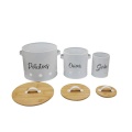 Wooden lid kitchen food storage round jar