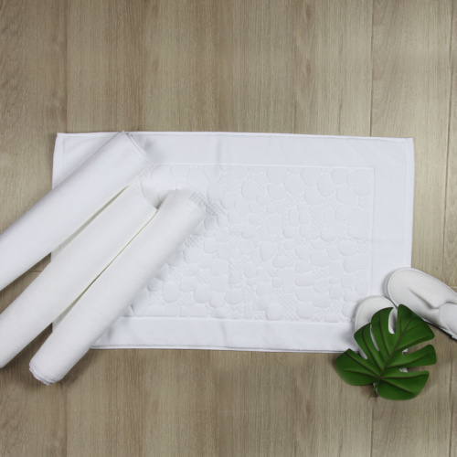 Five-star hotel standard white thickened jacquard bath mat