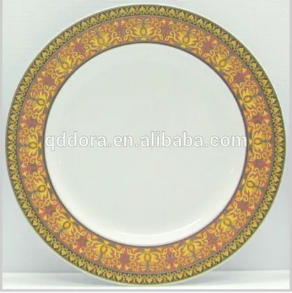 wholesale bone china dinner plates/white and gold plates/ceramics gift plate