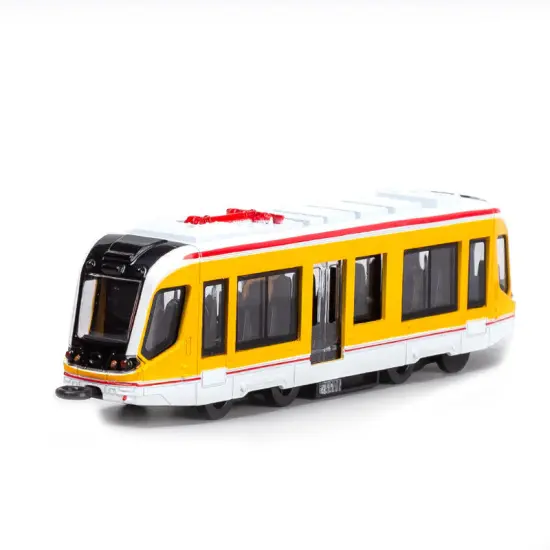 New Arrival: 90 Pull Back Die-Cast Toy Car with Open Door, Double Head Swiss Metro Model Featuring Sound and Light Effects