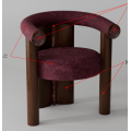 Cadeira de jantar nórdica elegante de veludo para restaurante moderno