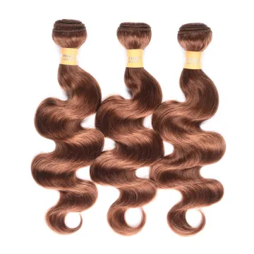 Free Shipping Virgin Indian Hair Vendors Color 30# Brown Raw Indian Human Hair bundles