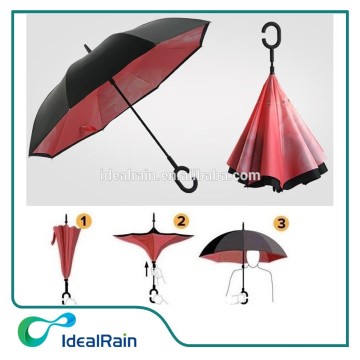 Nouveau design double couche à l'envers parapluie de téléphone portable inversé