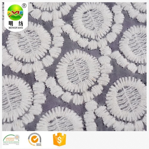 Embroidery Lace Dress Fabric Chemical embroidery lace fabric from keqiao shaoxing Factory