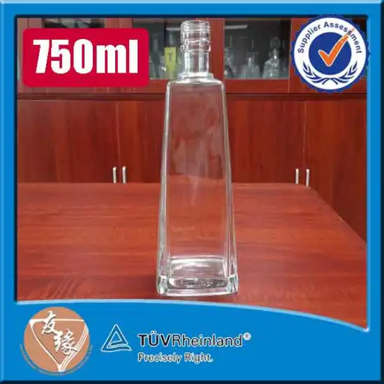 Screw top 750ml high flint glass material empty tequila glass bottle