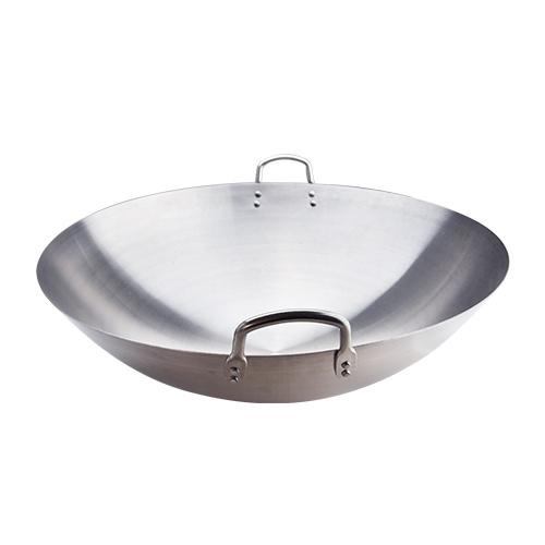 Traditionele Wok met Ronde Bodem 14 inch